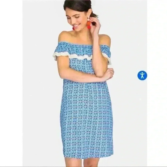 New Roberta Roller Rabbit Lucia Bai Off The Shoulder Dress XS - Picture 2 of 11